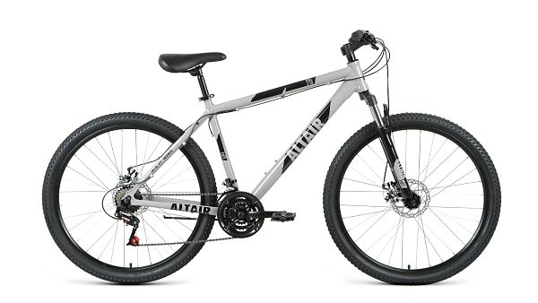 Велосипед горный ALTAIR AL 27.5 D 27.5" 19" 21 ск. серый/черный RBKT1M37G013 2021