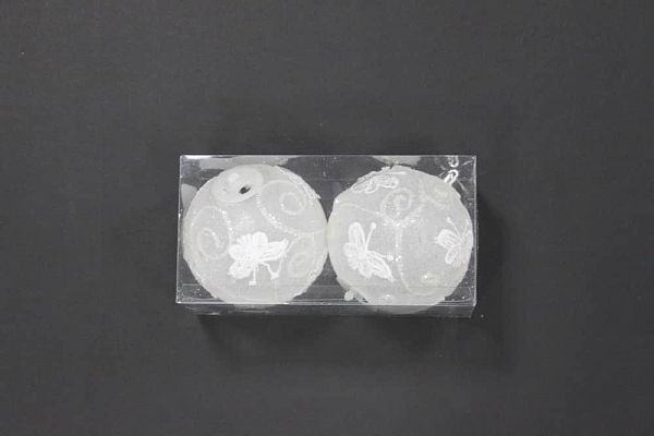 Набор шаров 10 см 2 шт белый 9918178