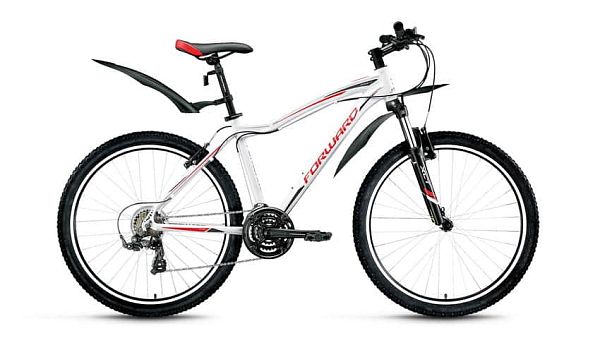 Велосипед горный FORWARD Hesper 1.0 26" 19" 21 ск. белый глянцевый FORWARD Hesper 1.0 19" белый глян