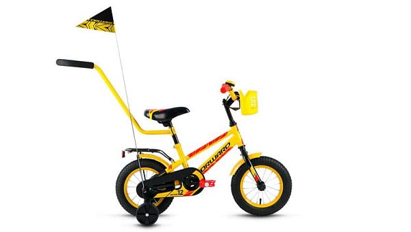 Велосипед детский FORWARD Meteor 12 12" XS 1 ск. желтый глянцевый FORWARD Meteor 12  желтый глянцевы