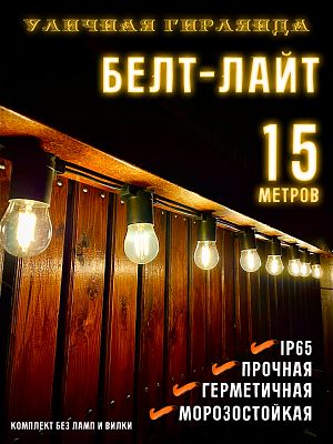 Белт-лайт кабель шаг 20 см 2-жильный каучук черный уличный (IP65) E27 15 м 7859941-15 Белт-лайт кабель шаг 20 см 2-жильный каучук черный уличный (IP65) E27 15 м 7859941-15