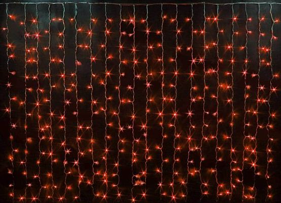 Светодиодный занавес штора 2х3 м 600 LED красный 2018904