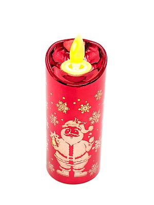 Новогодняя свеча 11x4.9 см пластик красная К130-905r