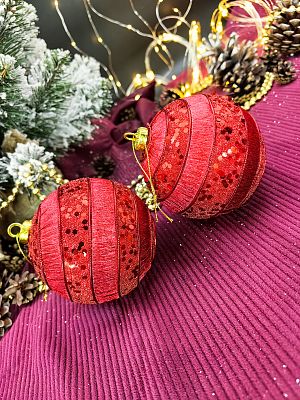 Набор шаров 10 см 2 шт красный 9920381