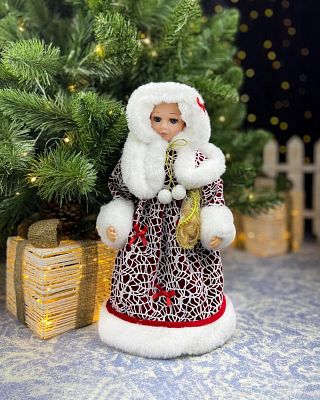 Снегурочка музыкальная, танцующая 40 см красный, белый 19B901-16-ББ Снегурочка музыкальная, танцующая 40 см красный, белый 19B901-16-ББ
