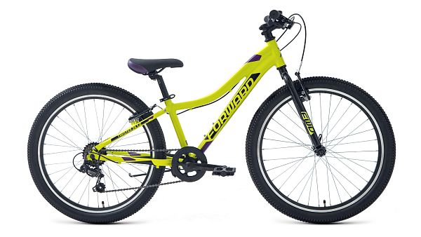 Велосипед горный FORWARD Twister 1.0 24" 12" 7 (1x7) ск. зеленый/фиолетовый RBKW1J347014 