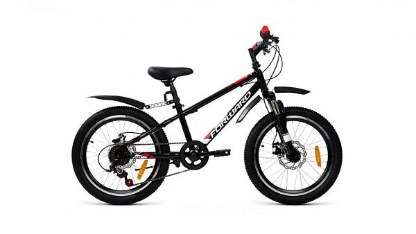 Велосипед детский FORWARD UNIT 20 3.0 disc 20" 10,5" 6 ск. черный/белый RBKW01N06008 2020