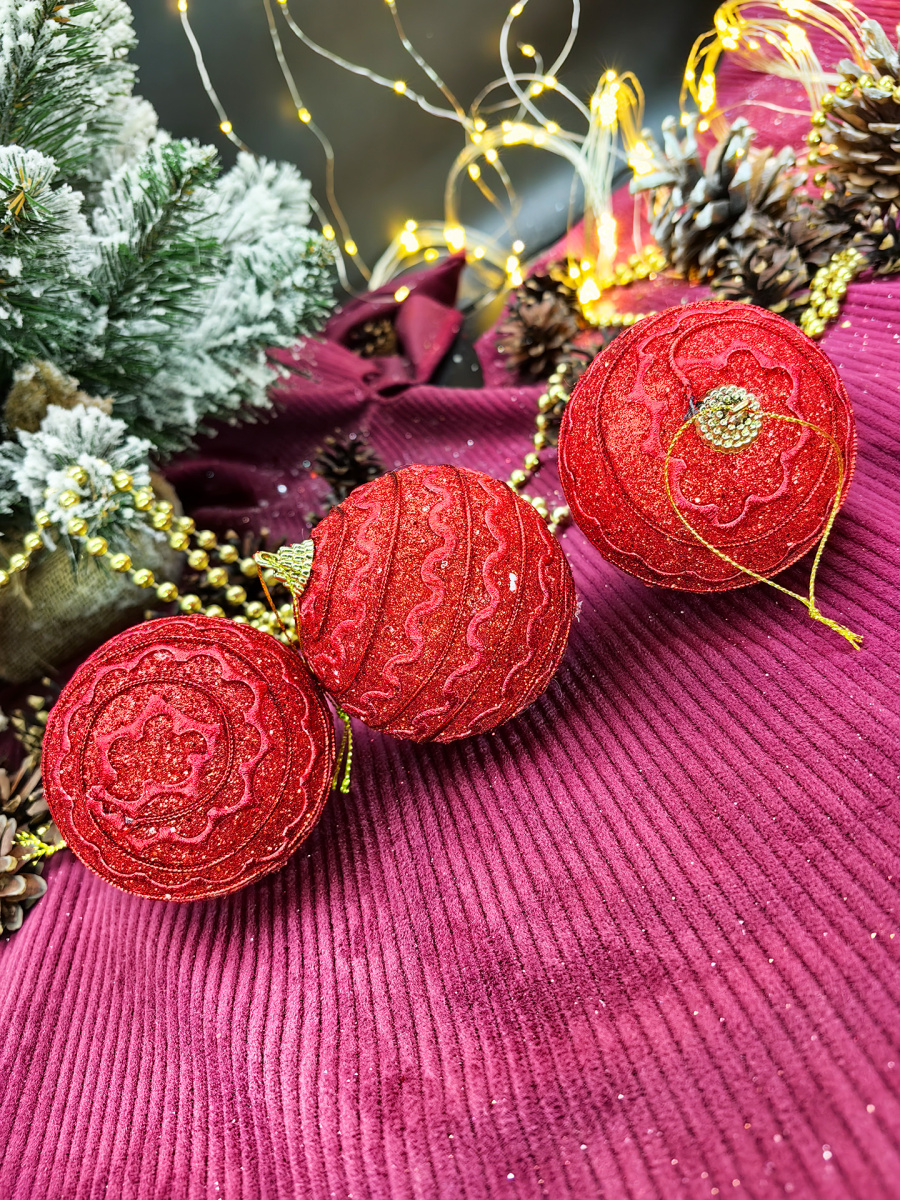 Набор шаров 8 см 3 шт красный 9920386 фото 2 Набор шаров 8 см 3 шт красный 9920386 фото 2