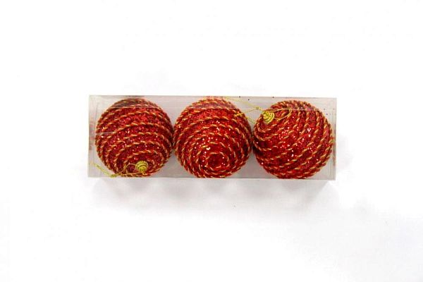 Набор шаров 8 см 3 шт красный 9918069