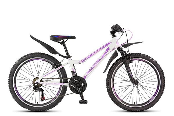 Велосипед горный MAXXPRO SLIM 24" 12" бело-фиолетовый Y104-H36122 