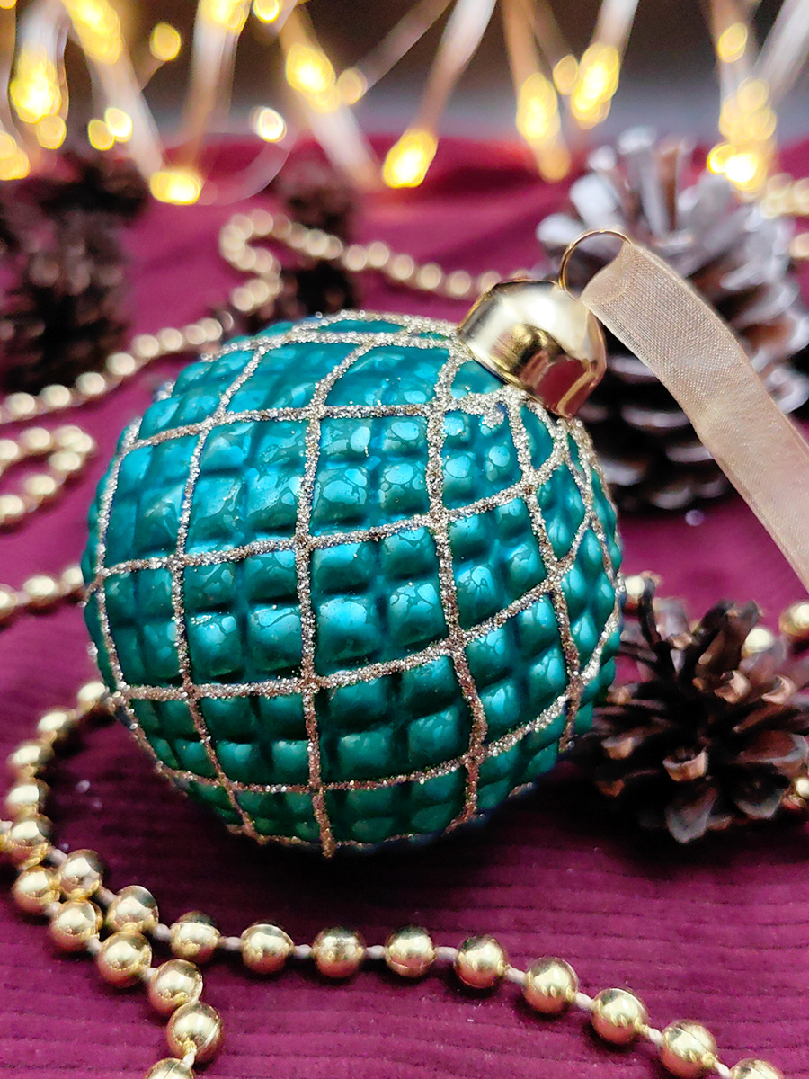 Шар голубая лагуна 8 см, стекло Merry Green MG24172 фото 3 Шар голубая лагуна 8 см, стекло Merry Green MG24172 фото 3