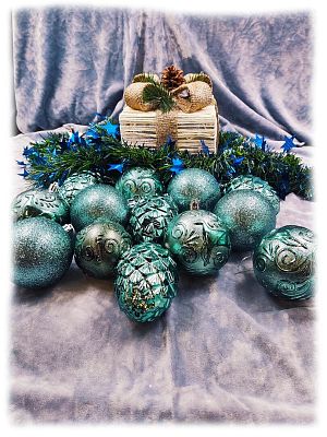 Набор шаров 8 см 13 шт хвоя Р-5117Hv