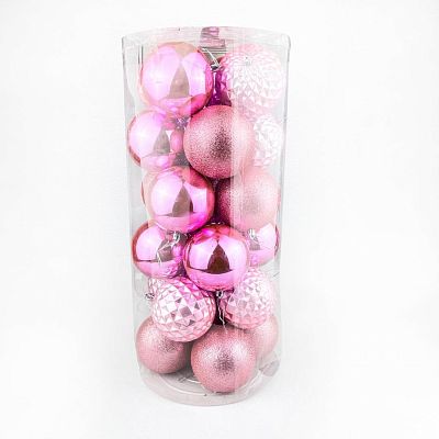 Набор шаров 10 см 24 шт розовый 100AGV24-H09P