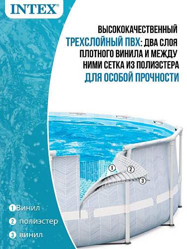 Бассейн каркасный Chevron Prism Frame 488х122 см, арт. 26746 фото 3 Бассейн каркасный Chevron Prism Frame 488х122 см, арт. 26746 фото 3