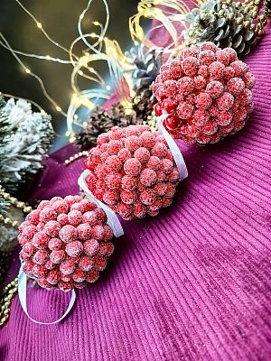 Набор шаров 8 см 3 шт красный AL10-62