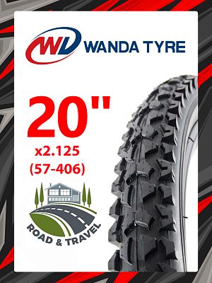 Велопокрышка Wanda 20"x2.125 (57-406) P1001  черный 20WD1001-2.125