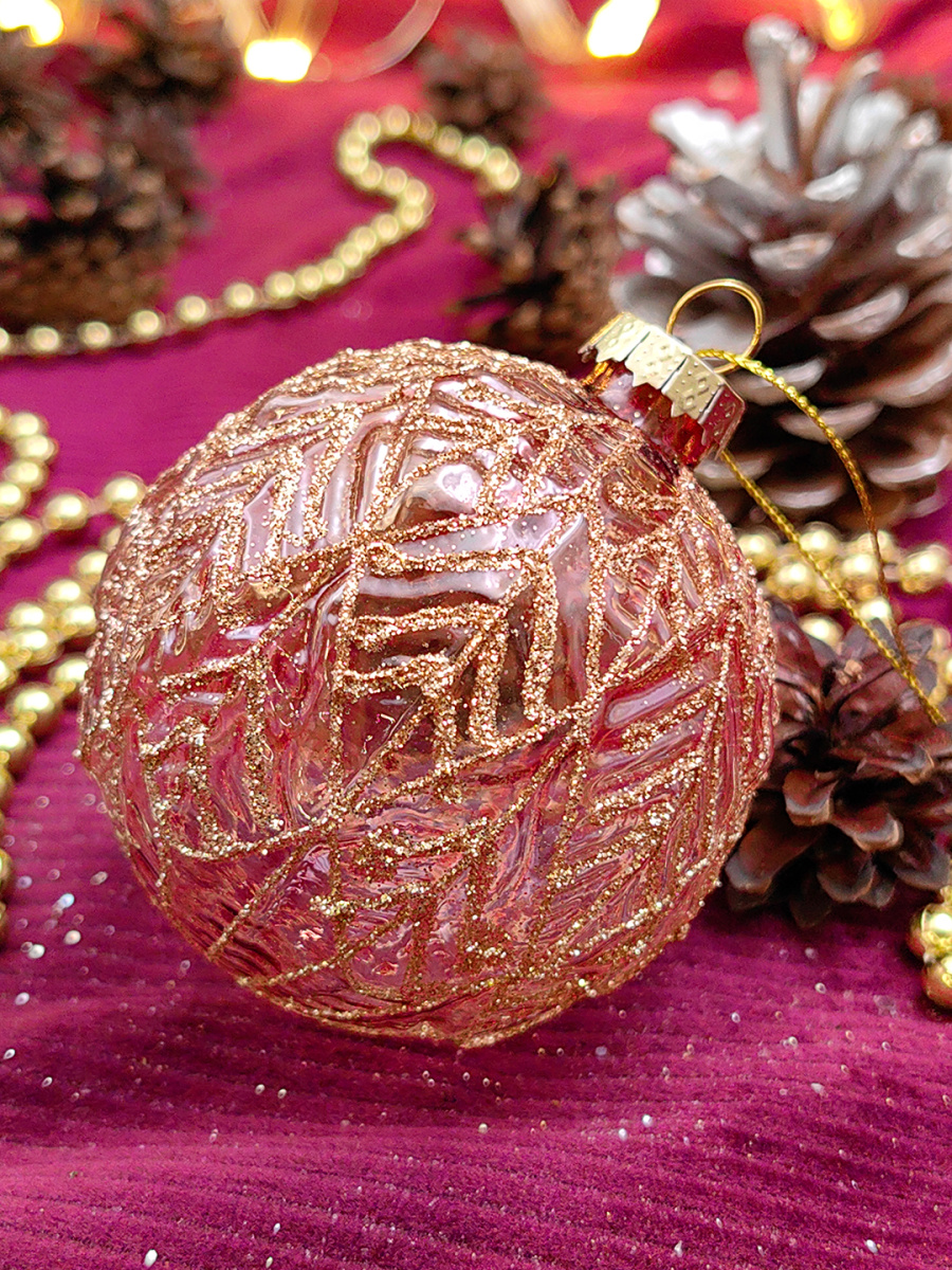 Шар лавандовый розовый 8 см, стекло Merry Green MG24115 фото 3 Шар лавандовый розовый 8 см, стекло Merry Green MG24115 фото 3