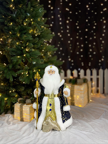 													Дед Мороз музыкальный, танцующий 50 см синий, золотой CA2005-20 фото 2