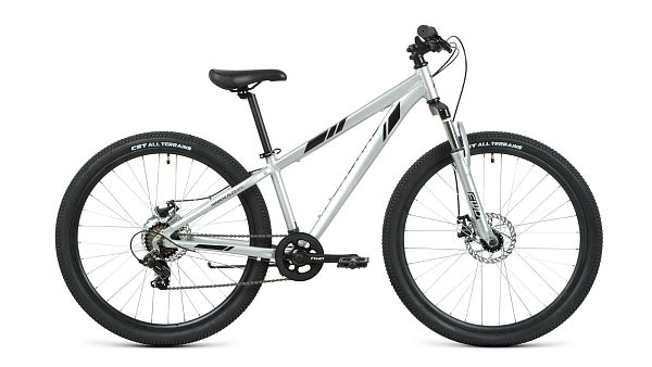 Велосипед горный FORWARD TORONTO 26 2.2 D 26" 13" 7 ск. серебристый/черный RBK22FW26033 2022 г.