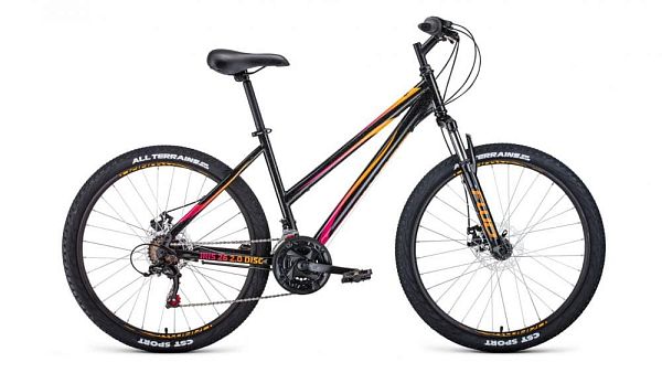 Велосипед горный FORWARD Iris 26 2.0 disk 26" 17" 18 ск. черный RBKW1M16E005 2021 г.