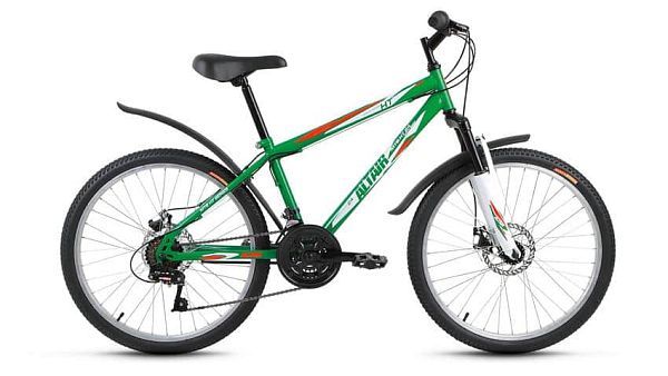 Велосипед горный ALTAIR MTB HT disc 24" 14" 18 ск. зеленый глянцевый ALTAIR MTB HT 24 disk  зеленый 