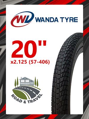 Велопокрышка Wanda 20"x2.125 (57-406) P1023  черный RTRR20WND011