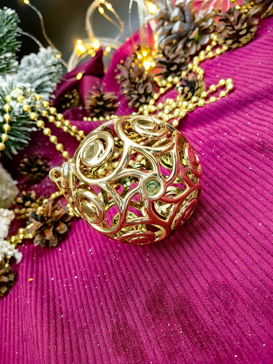 Шар 8 см 1 шт золотой 9920445 Шар 8 см 1 шт золотой 9920445