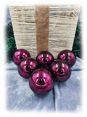 Набор шаров 8 см 6 шт винный 80SP06-01WINE