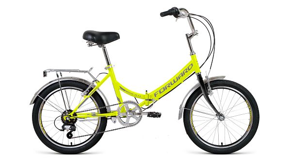 Велосипед городской складной FORWARD ARSENAL 2.0 20" 14" ярко-зеленый/серый RBKW1YF06006 2021