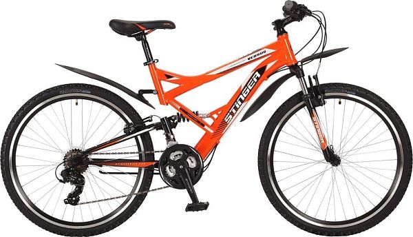 Велосипед горный двухподвес  Stinger VERSUS 26" 18" оранжевый 26SFV.VERSU.18OR7 