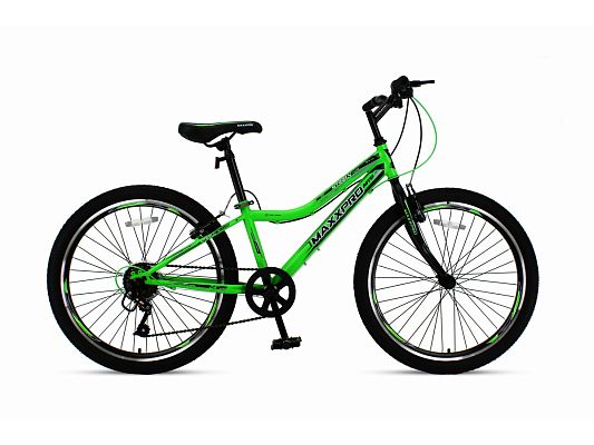 Велосипед горный MAXXPRO STEELY 24 LITE 24" 12" 6 ск. зелено-черный N/Z2400-1 2021