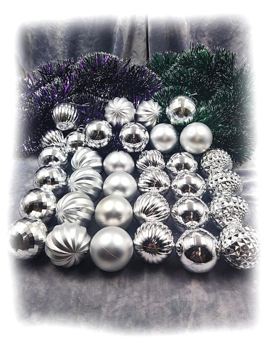 													Набор шаров 6 см 34 шт серебро MAS86SILVER