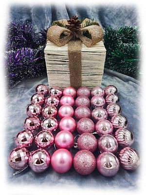 Набор шаров 3,5 см 36 шт розовый AL-13-37