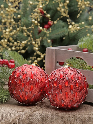 Набор шаров 10 см 2 шт красный 165728 фото 2 Набор шаров 10 см 2 шт красный 165728 фото 2