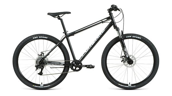 Велосипед горный хардтейл FORWARD SPORTING 27.5 2.2 disc 27.5" 19" черный/белый RBKW1M17G017 2021