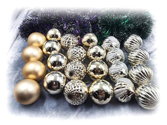 Набор шаров 8 см 24 шт шампань MAS88-8CH