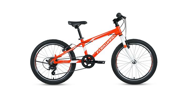 Велосипед горный хардтейл FORWARD Rise 2.0 20" 10,5" оранжевый/белый RBKW01607005 
