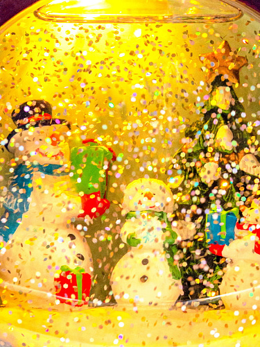 													Новогодний фонарик музыкальный Часы со снеговиком 18 см 9920048-1 фото 3