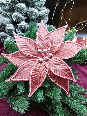 Цветок розовое золото d 22 см Flo-12-36rosegold