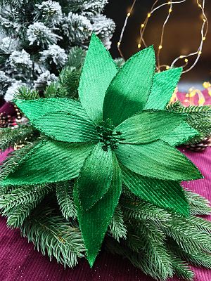 Цветок зеленый d 28 см Flo-12-65green