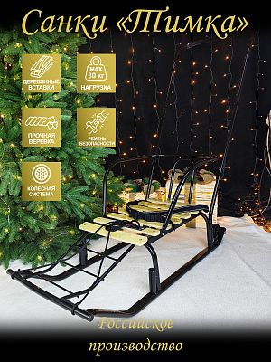 Санки с ручкой детские Тимка 5 комфорт черный 9234892/Т5К/Ч Санки с ручкой детские Тимка 5 комфорт черный 9234892/Т5К/Ч