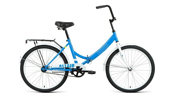Велосипед городской складной ALTAIR City 24" 16" 1 ск. голубой/белый RBK22AL24011 2022 г.