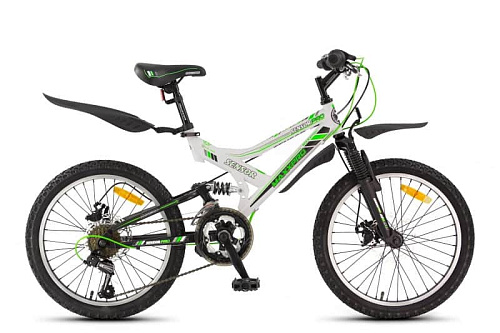 													Велосипед горный двухподвес MAXXPRO Sensor 20" 13,5" бело-зеленый Y104-H36096  фото 4
