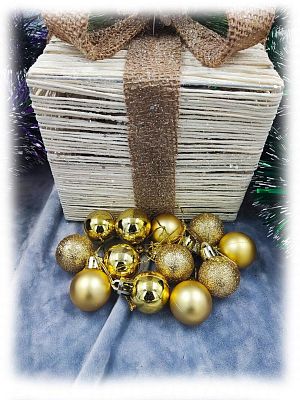 Набор шаров 2,5 см 12 шт золотой AL-13-43Gold