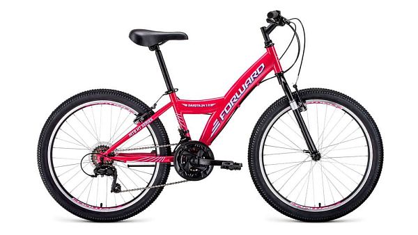 Велосипед горный хардтейл FORWARD Dakota 24 1.0 24" 13" розовый/белый  2020
