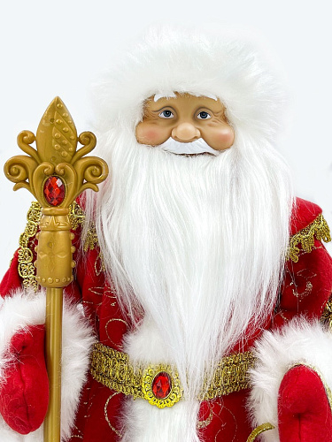 													Дед Мороз конфетница, музыкальный 45 см красный Р-1833 фото 3