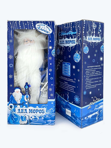 													Дед Мороз музыкальный, танцующий 40 см синий Р-1825 фото 2