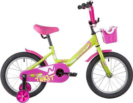 Велосипед детский  Novatrack TWIST 16" 9" зеленый/розовый 161TWIST.GNP20 2020