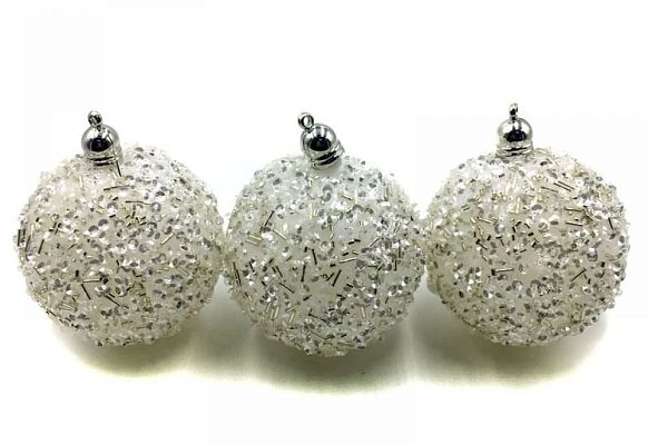 Набор шаров 8 см 3 шт белый SY19-8003/W