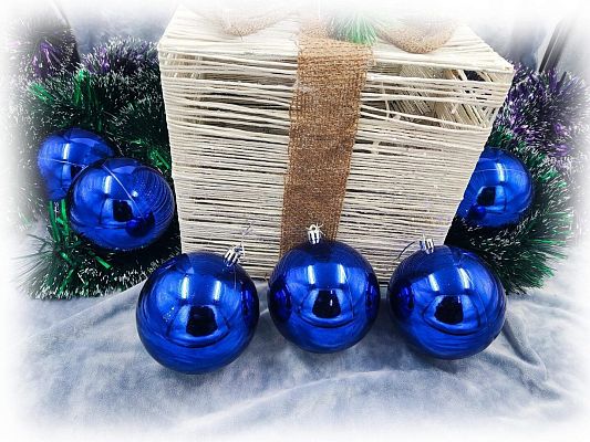 Набор шаров 10 см 6 шт синий 100SP06-01B